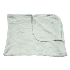 Vintage Curity Waffle Weave Thermal Receiving Baby Blanket Mint Green ~30inx30"